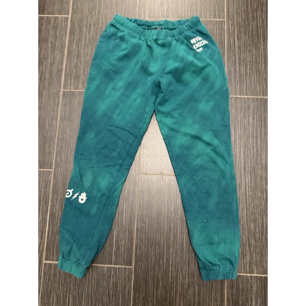 Spiritual Gangster Sweatpants Womens Sz S Peloton Kendall Toole Green Tie Dye